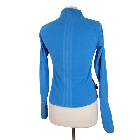 Adidas Jacket Pullover Women’s Size Small Fleece Quarter Zip Blue - Picture 6 of 11